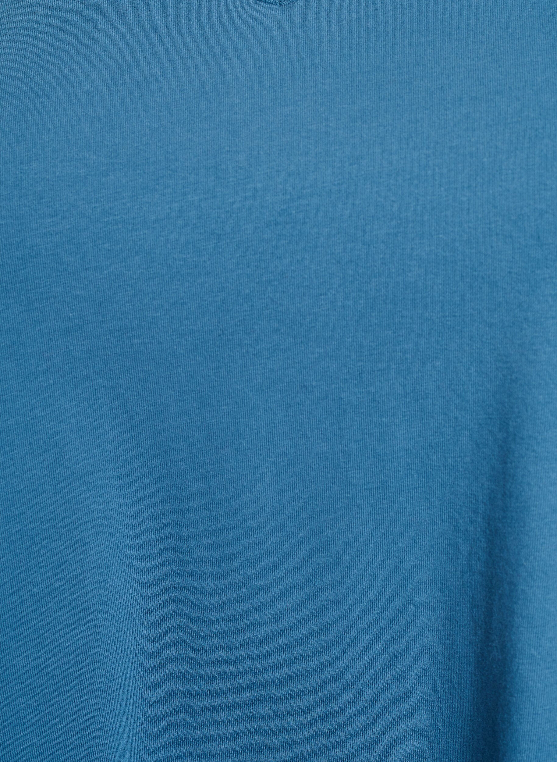 Zizzi Yksiv&auml;rinen peruspuuvilla T-paita, Sininen, Packshot image number 2