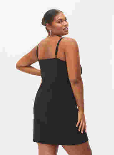 Vartaloamyötäilevä mekko kiristysnauhalla, Black, Model image number 1