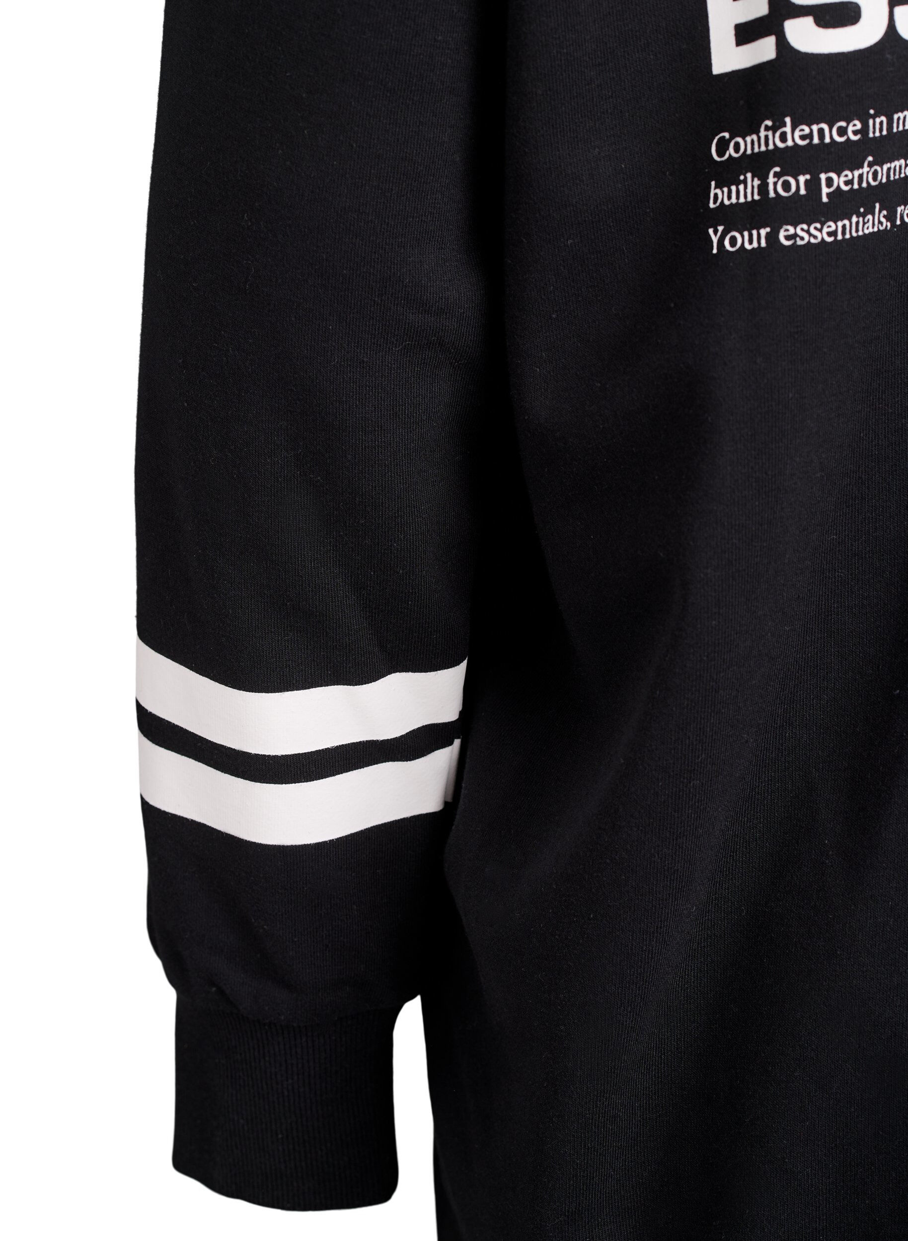 Zizzi Pitk&auml; swetarineuletakki printtiyksityiskohdilla, Musta, Packshot image number 4