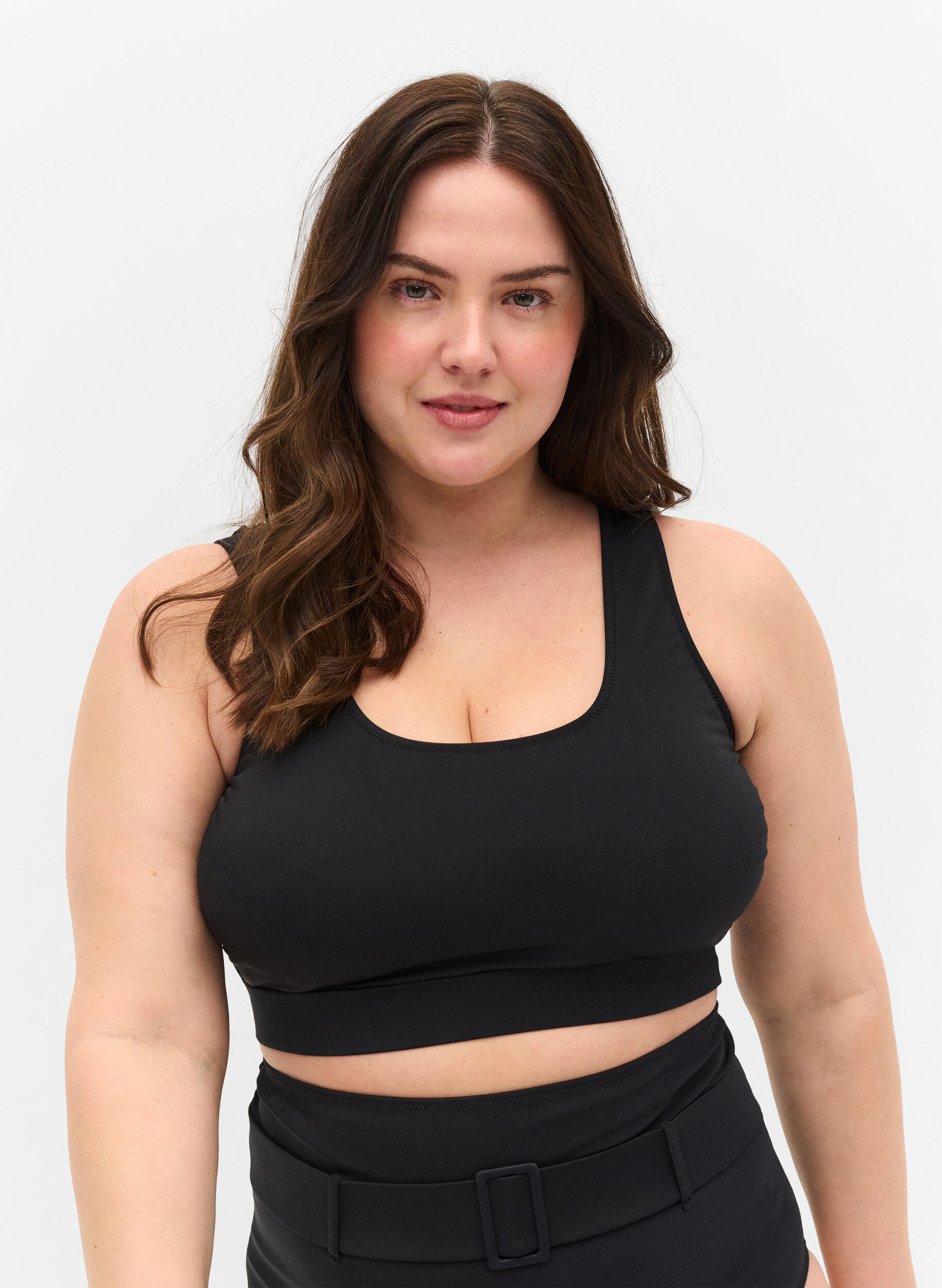 Zizzi Bikiniyl&auml;osa py&ouml;re&auml;ll&auml; p&auml;&auml;ntiell&auml;, Black, Model image number 0