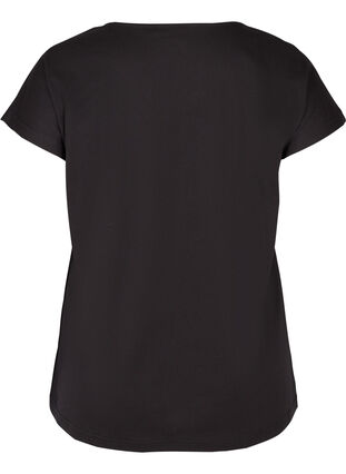 Puuvillainen t-paita värikkäällä printillä , Black W, Packshot image number 1