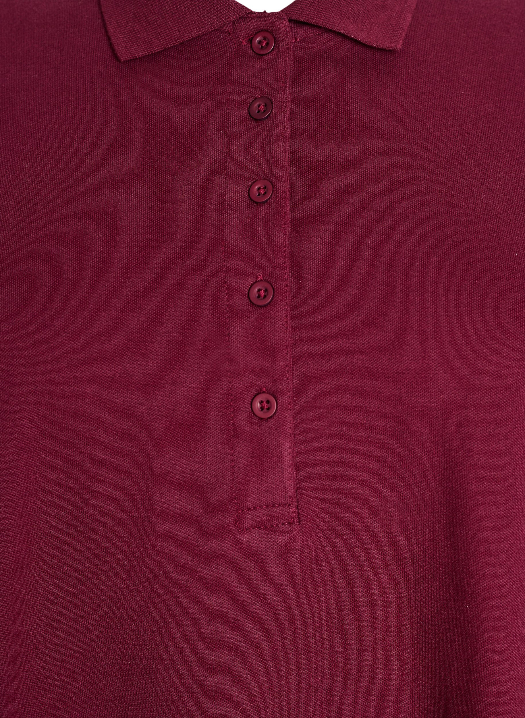 Zizzi Lyhyt A-linjainen poolomekko, Tumma Bordeaux, Packshot image number 2