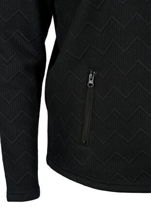 Urheilullinen fleece-takki taskuilla, Black, Packshot image number 3