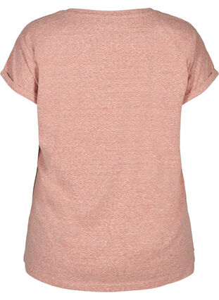 Meleerattu puuvillainen t-paita, Old Rose Mélange, Packshot image number 1