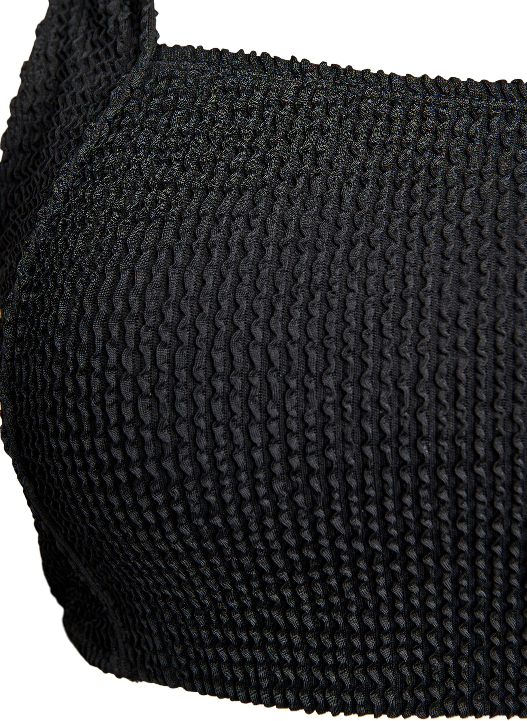 Zizzi Kreppibikinitoppi s&auml;&auml;dett&auml;vill&auml; olkaimilla, Musta, Packshot image number 2