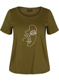 Puuvillainen t-paita kimaltavalla printillä, Ivy G. Shimmer Face