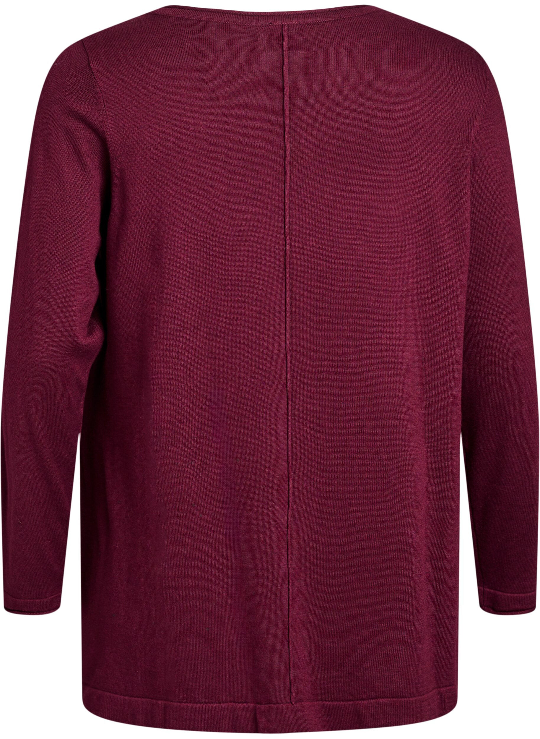 ZizziNeule puuvillaviskoosisekoitteesta, Tumma Bordeaux, Packshot image number 1