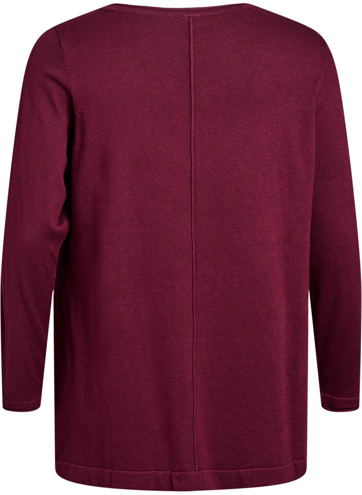 Neule puuvillaviskoosisekoitteesta, Tumma Bordeaux, Packshot image number 1