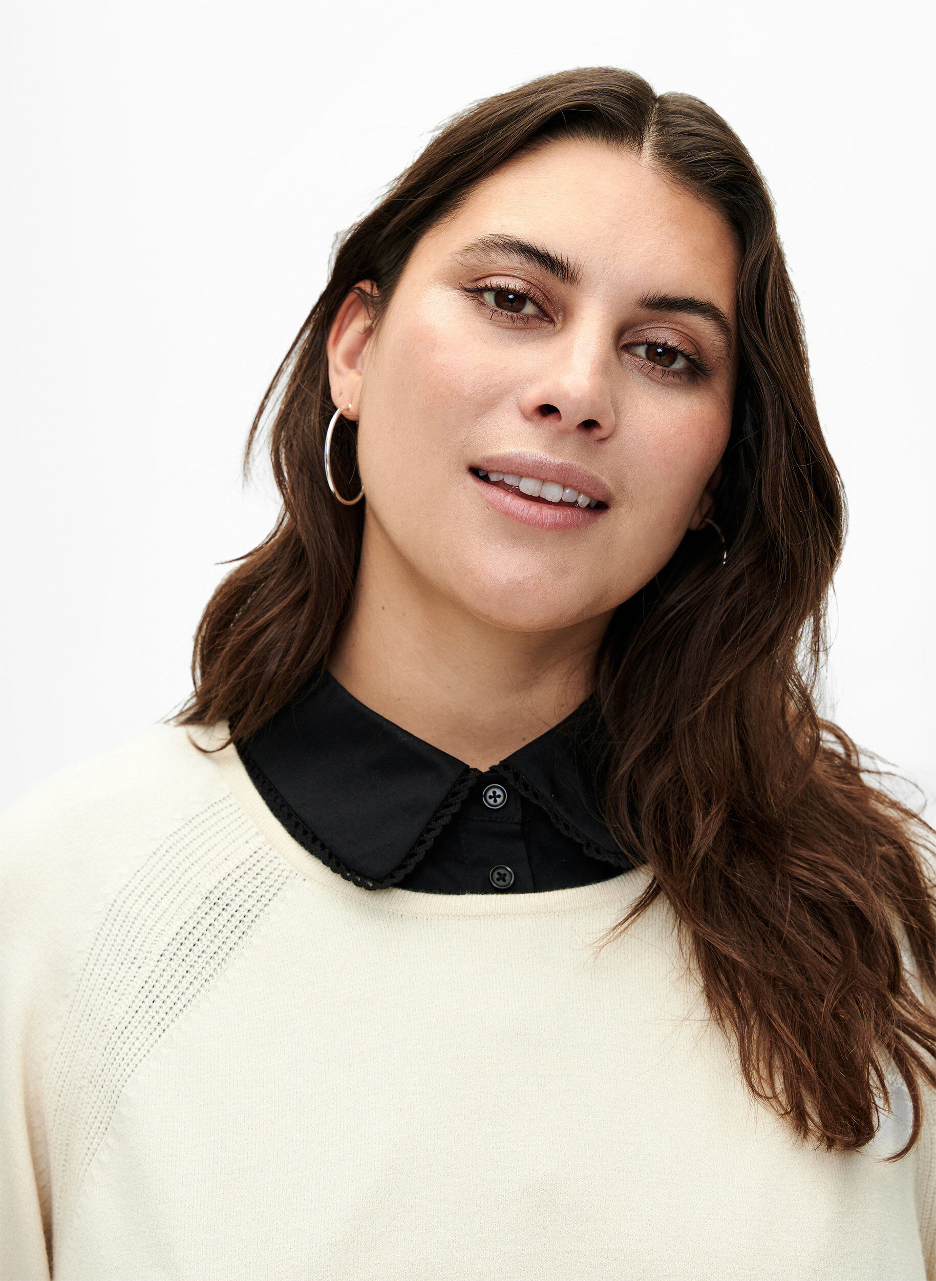 Zizzi Kaulus pitsinauhalla, Black, Model image number 0