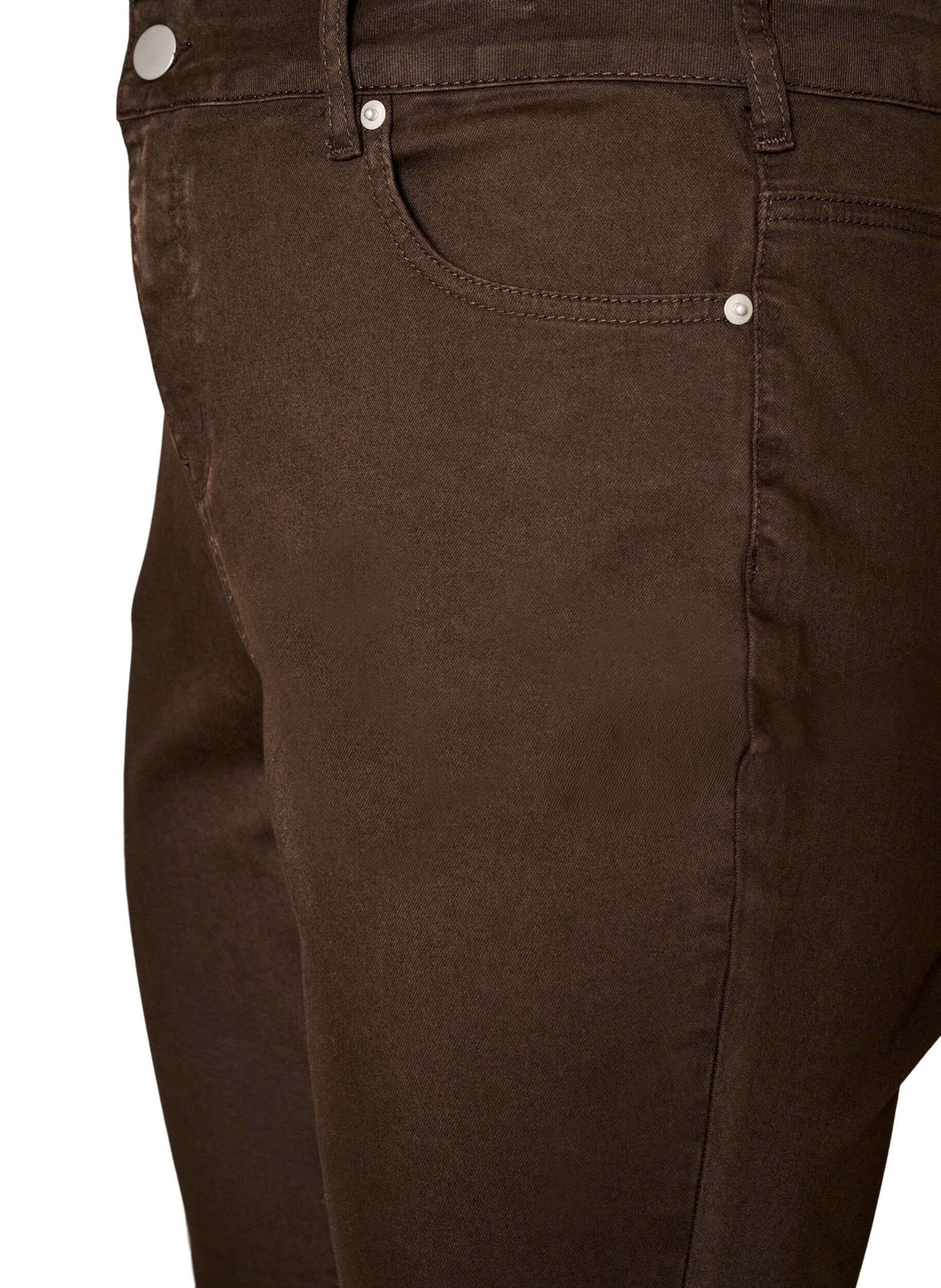 ZizziEllen bootcut-farkut v&auml;rillisest&auml; denimist&auml;, Ruskea, Packshot image number 2