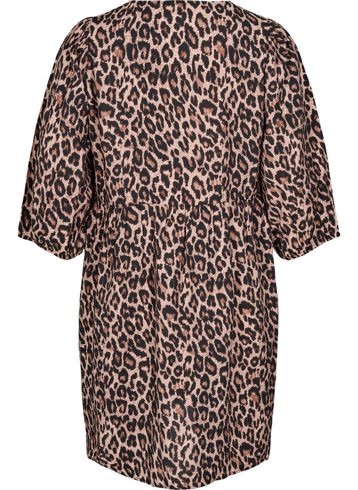 Mekko ruseteilla ja 3/4-hihoilla, LEO AOP, Packshot image number 1