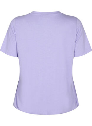 Meleerattu t-paita jostavalla helmalla, Lavender Mél, Packshot image number 1