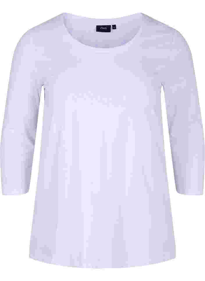 Basic t-paita 3/4 hihoilla, Bright White