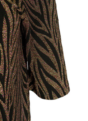 Kuvioitu mekko glitterillä ja lyhyillä hihoilla, Black Lurex AOP, Packshot image number 2