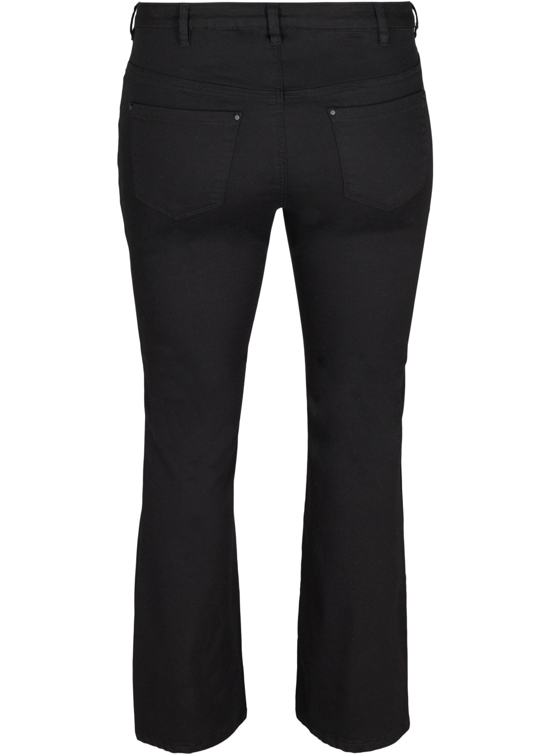 Zizzi Ellen bootcut-farkut korkealla vy&ouml;t&auml;r&ouml;ll&auml;, Black, Packshot image number 1