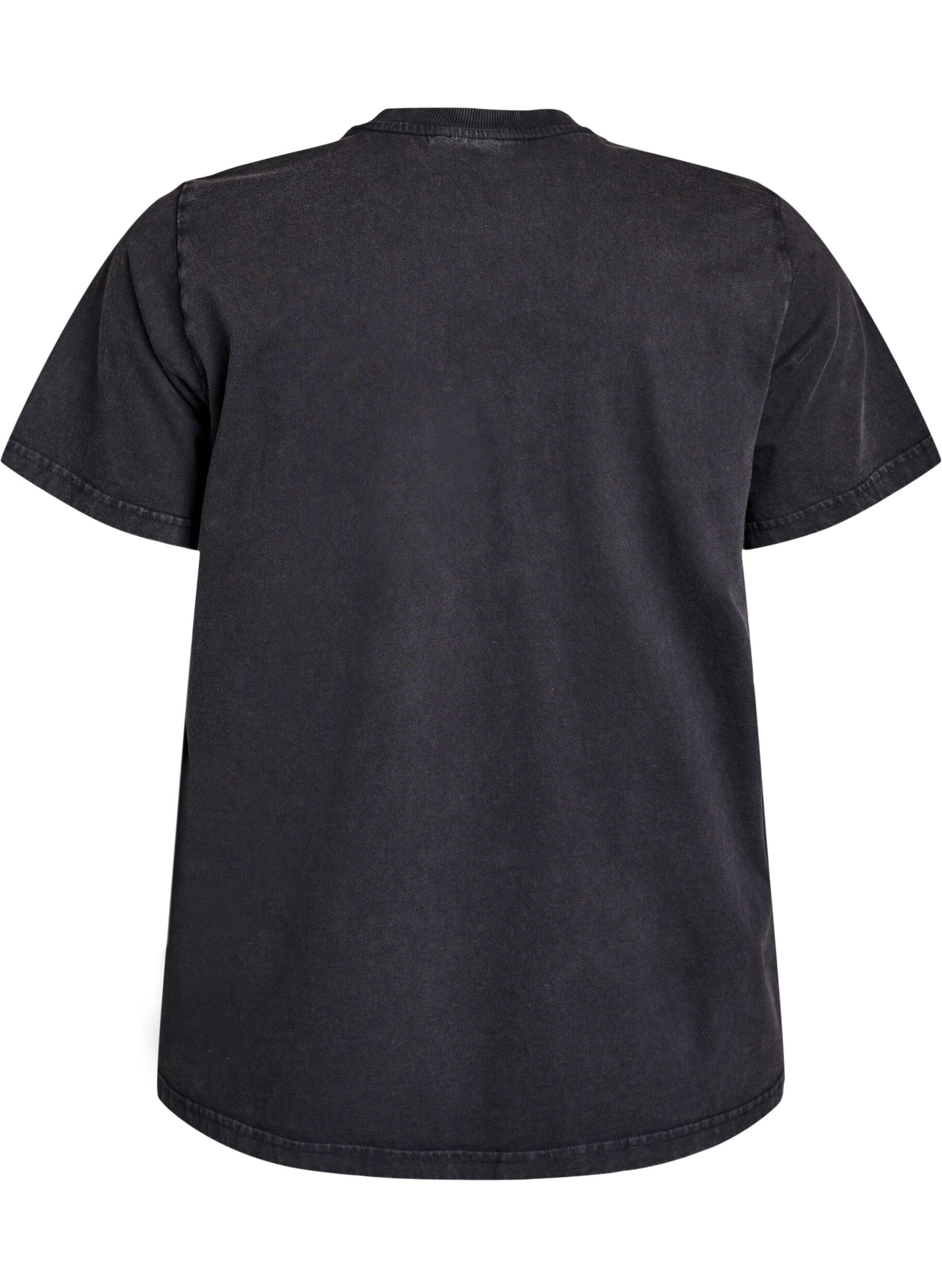 Zizzi T-paita nallekarhuprintill&auml; ja pesty look, Harmaa, Packshot image number 1