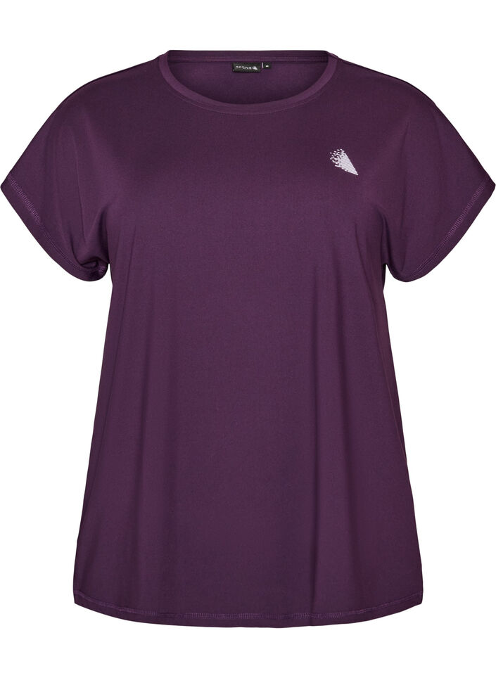 Yksiv&auml;rinen treeni-T-paita, Violetti, Packshot image number 0