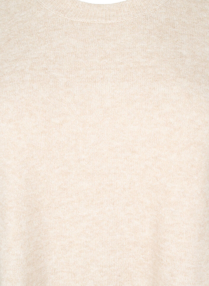 Neuleliivi, jossa on ribbireunat, Beige, Packshot image number 2