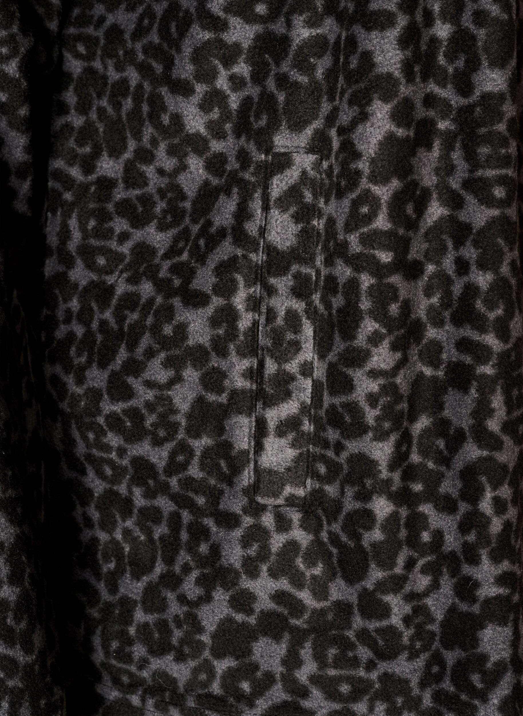 ZizziFleece-takki leopardikuosilla ja korkealla kauluksella, Musta, Packshot image number 3