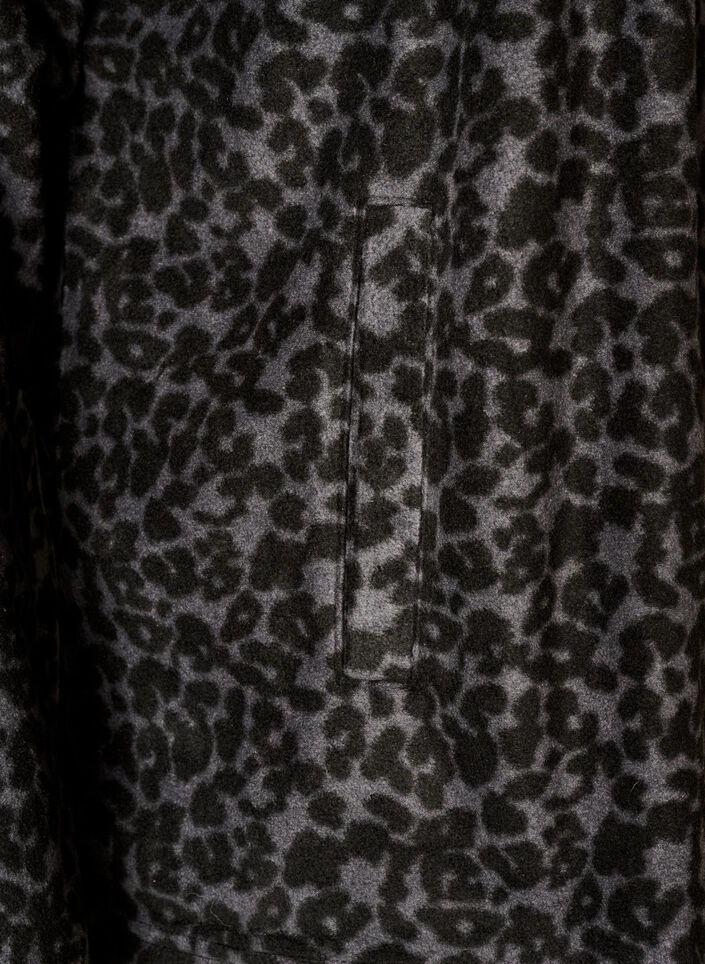 Fleece-takki leopardikuosilla ja korkealla kauluksella, Musta, Packshot image number 3