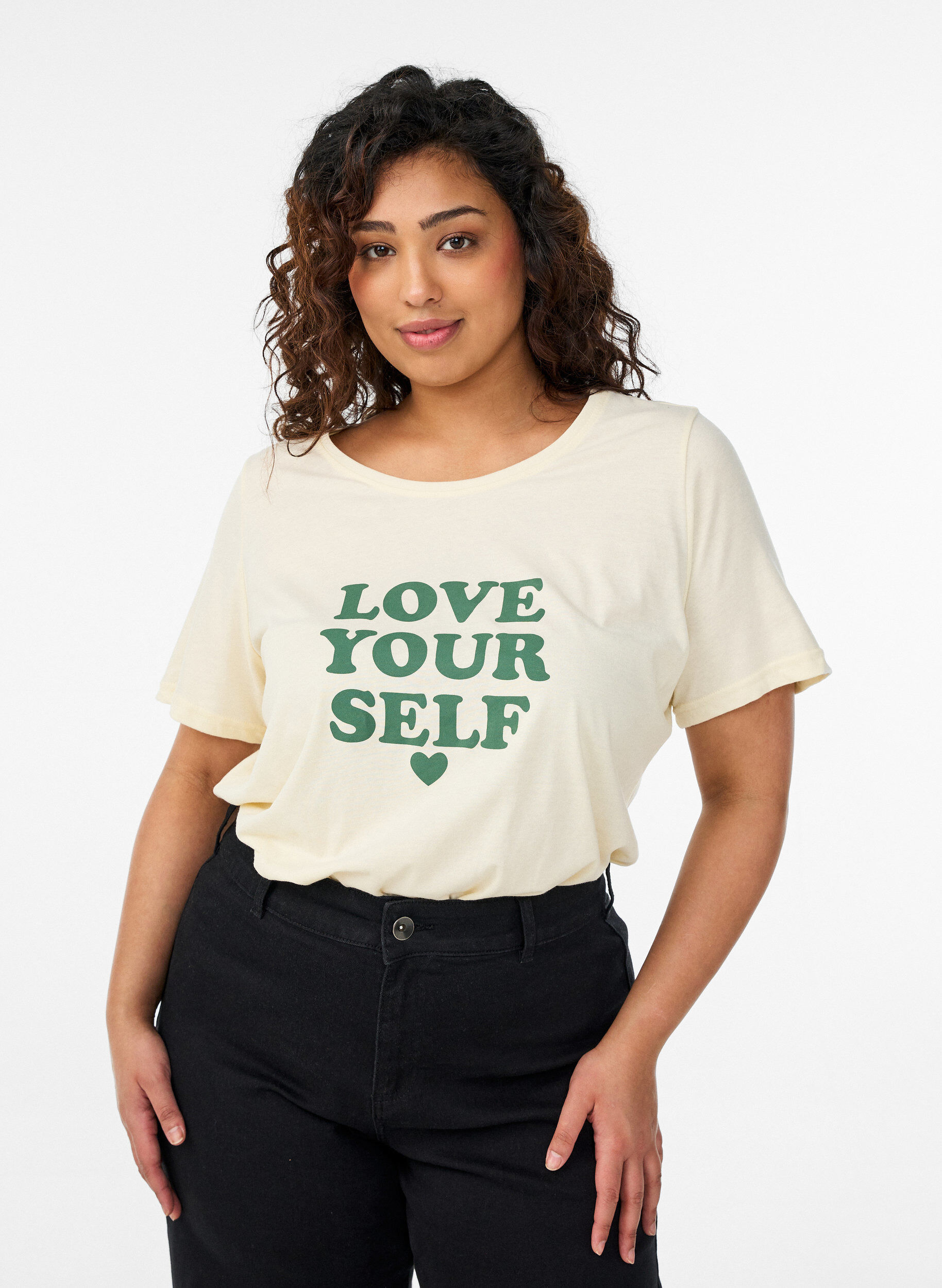 Zizzi FLASH - T-paita printill&auml;, Keltainen, Model image number 0