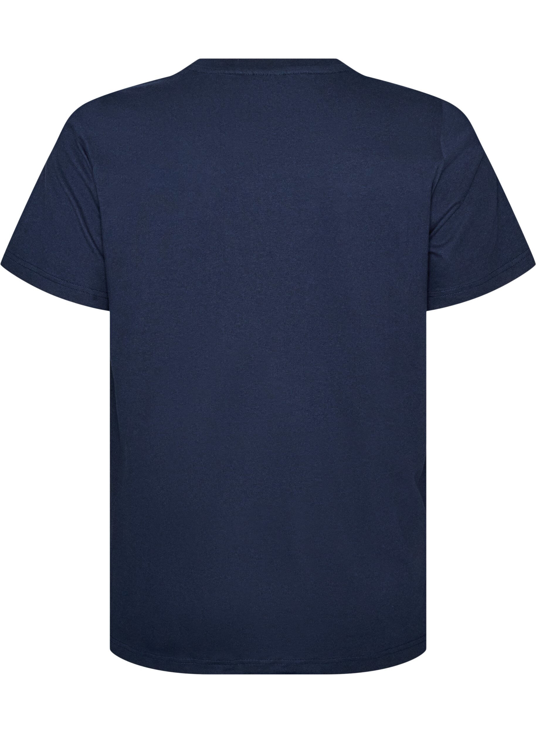 ZizziLuomupuuvillainen T-paita nallekuviolla, Sininen, Packshot image number 1