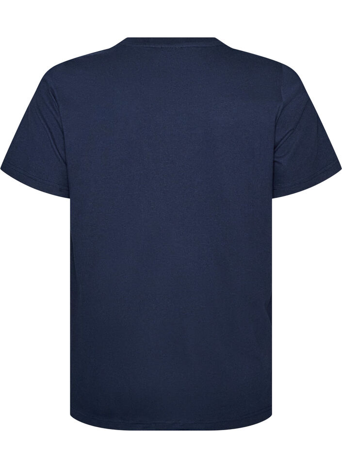 Luomupuuvillainen T-paita nallekuviolla, Sininen, Packshot image number 1