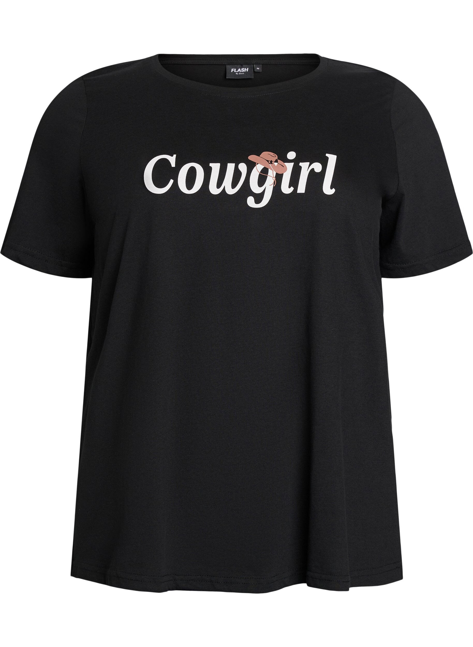Zizzi FLASH - T-paita printill&auml;, Musta, Packshot image number 0