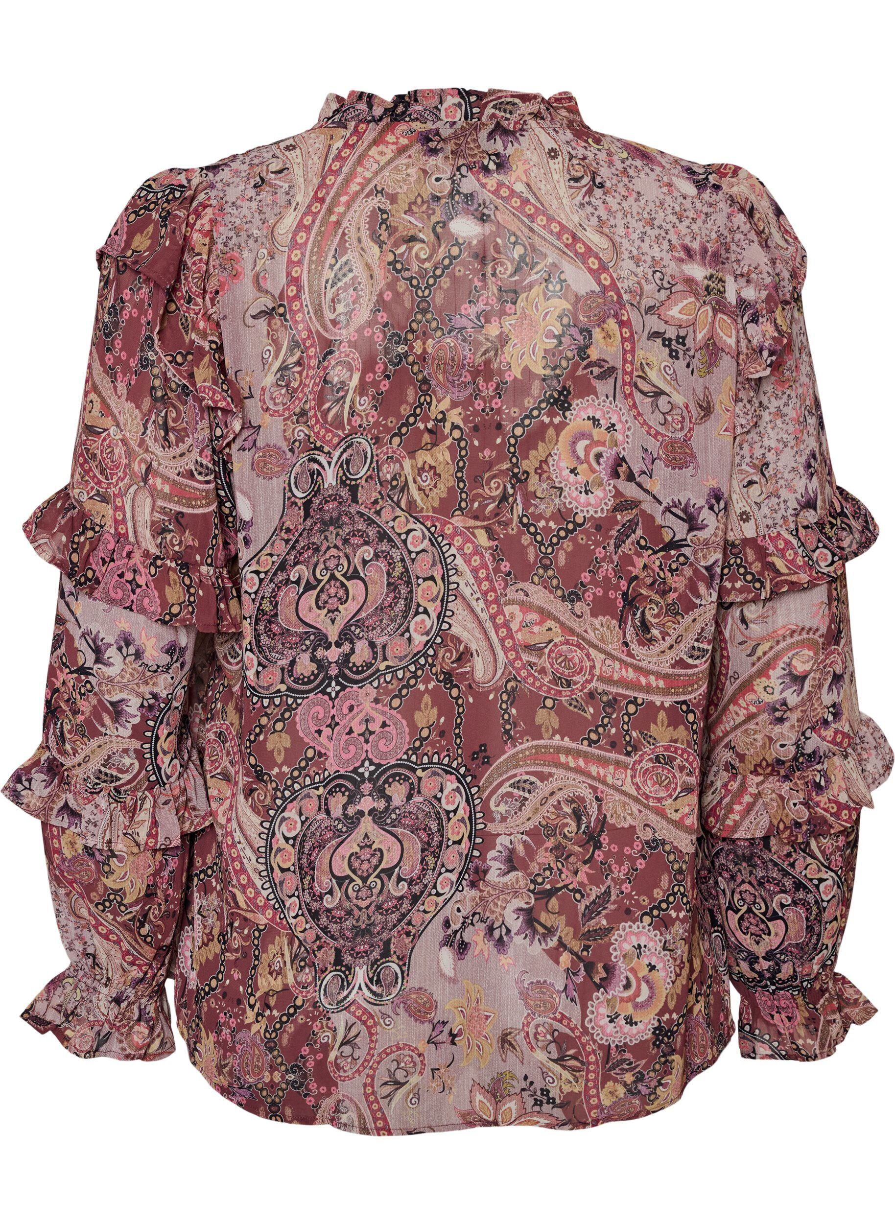 ZizziPusero paisley-kuviolla ja r&ouml;yhel&ouml;yksityiskohdilla, Violetti, Packshot image number 1