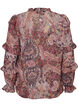 Pusero paisley-kuviolla ja r&ouml;yhel&ouml;yksityiskohdilla, Violetti, Packshot image number 1
