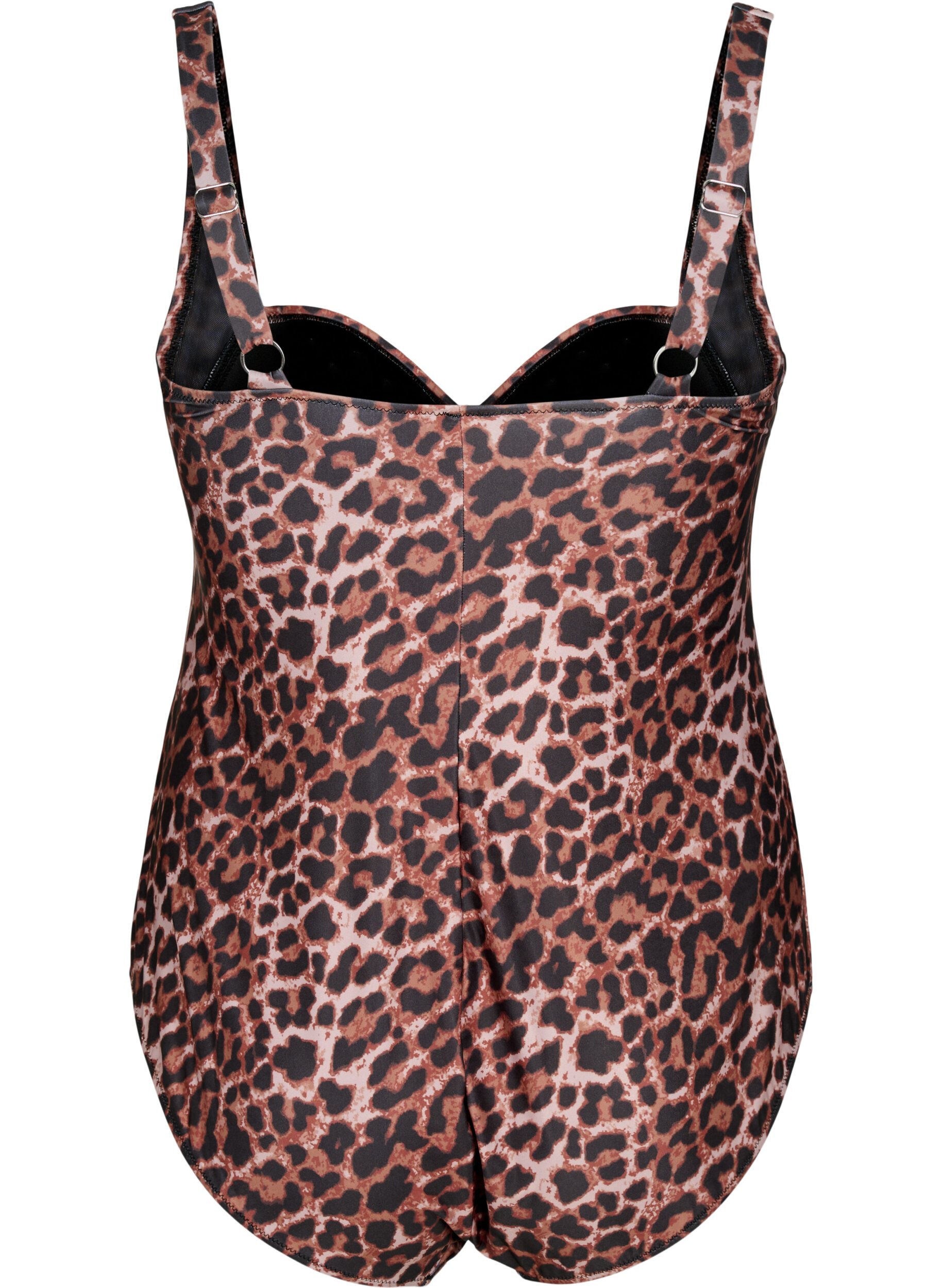 Zizzi Uimapuku, jossa on laskokset ja pehmustetut kupit, Leopard, Packshot image number 1