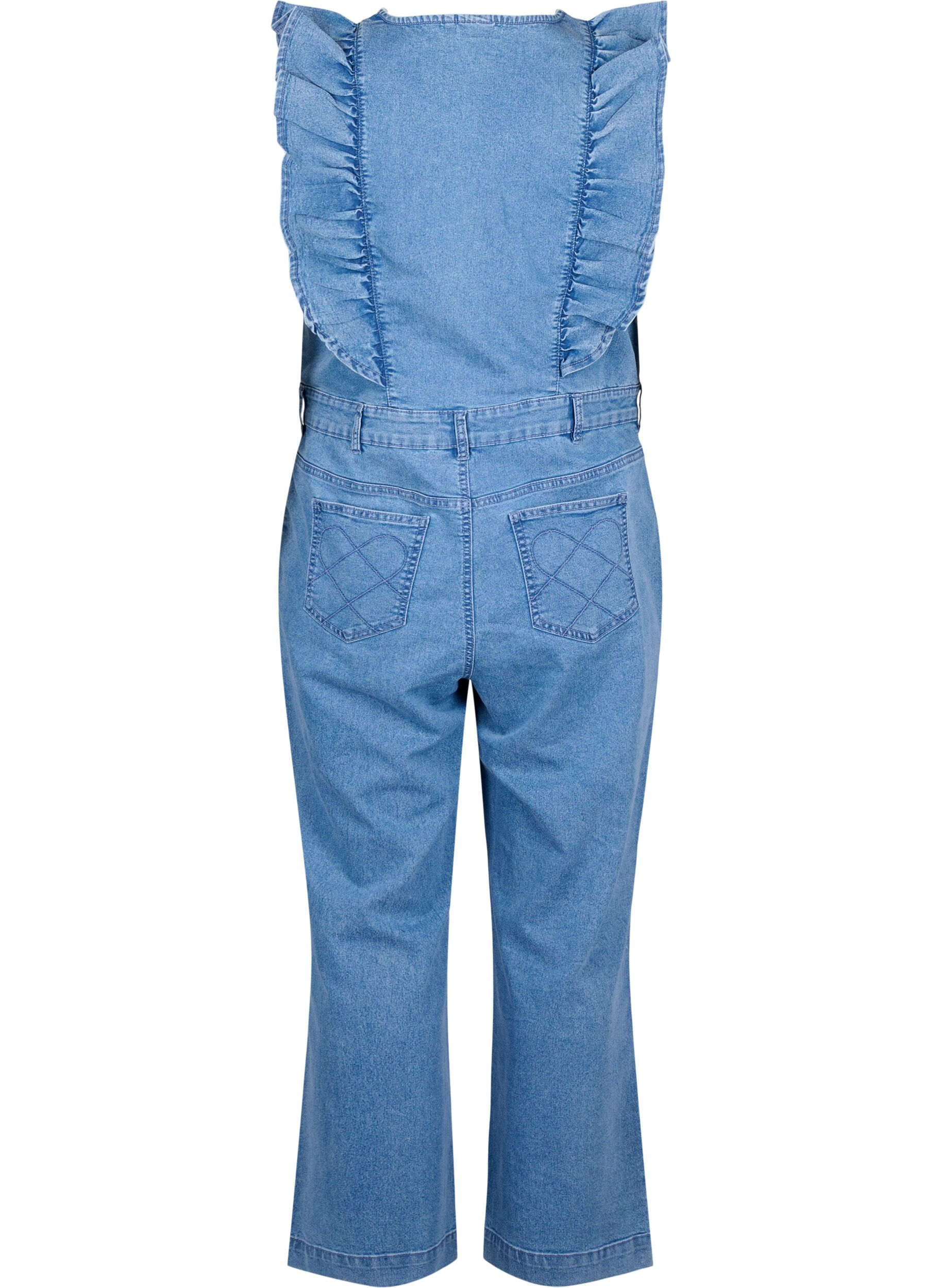 Zizzi Farkkuhaalarit r&ouml;yhel&ouml;ill&auml;, Light Blue Denim, Packshot image number 1