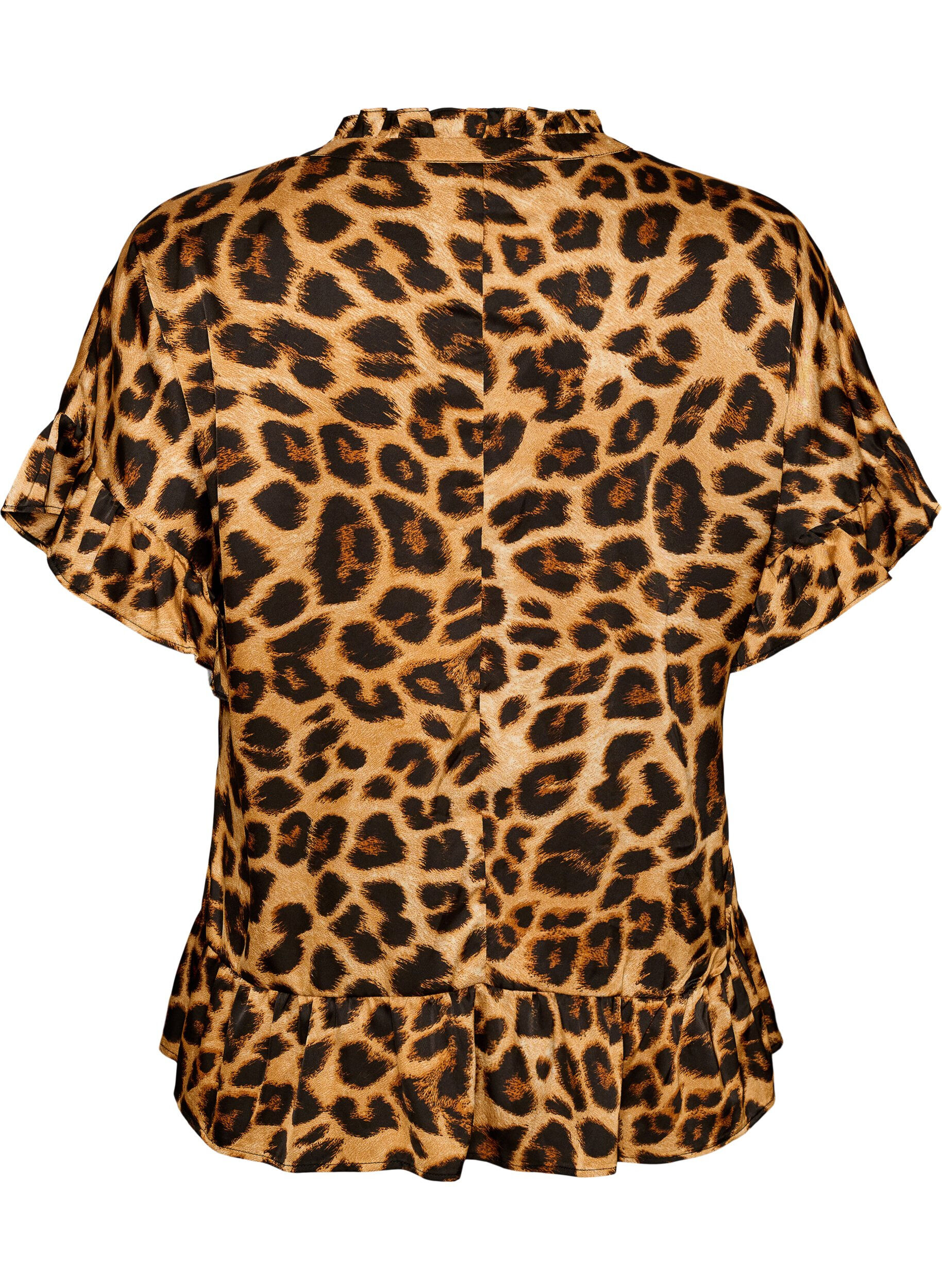 ZizziPusero leopardikuosilla ja r&ouml;yhel&ouml;yksityiskohdilla, Ruskea, Packshot image number 1