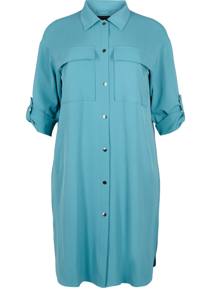 Pitkä paitatakki napituksella, Brittany Blue, Packshot image number 0