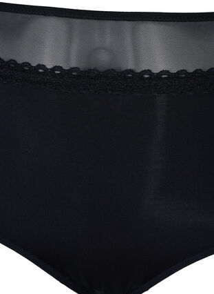 Ekstrakorkeavyötäröiset alushousut mesh-kankaalla, Black, Packshot image number 2