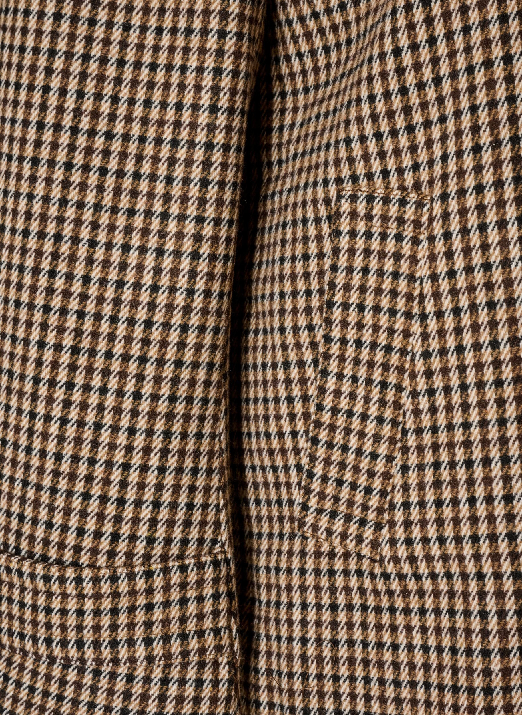 ZizziRuudullinen takki vakosametilla kauluksessa, Ruskea, Packshot image number 3