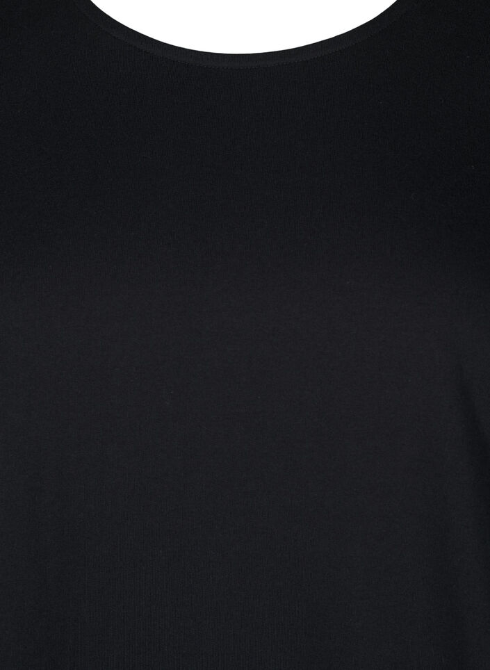 Puuvillamekko, jossa on pallomainen istuvuus, Musta, Packshot image number 2