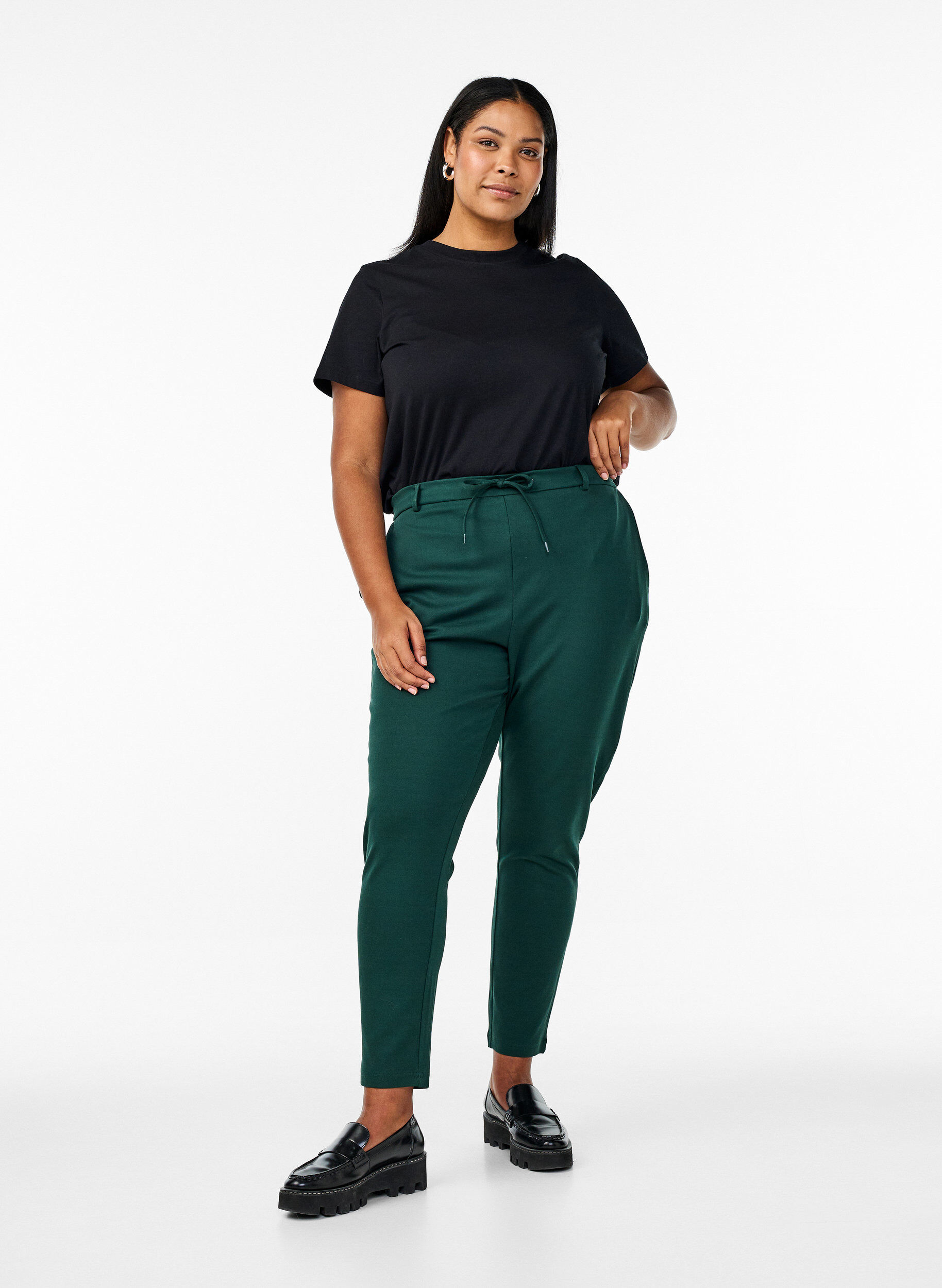 Cropped Maddison-housut, Vihre&auml;, Model