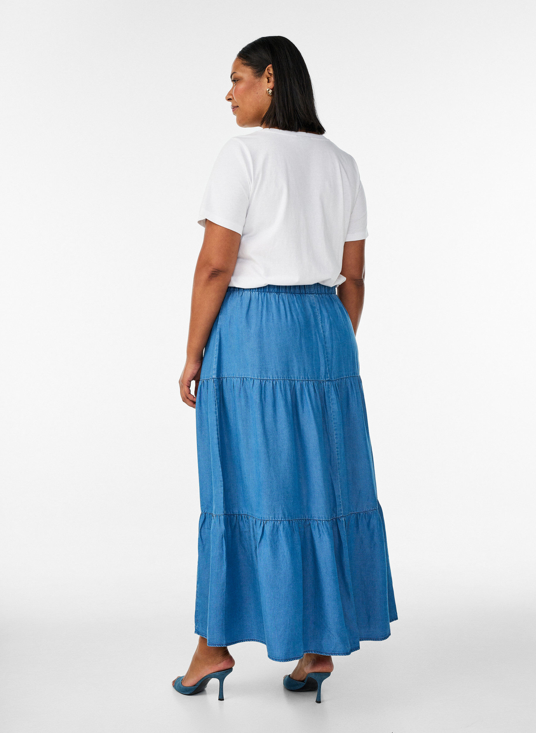 ZizziDenim-maxihame r&ouml;yhel&ouml;ill&auml;, Sininen, Model image number 1