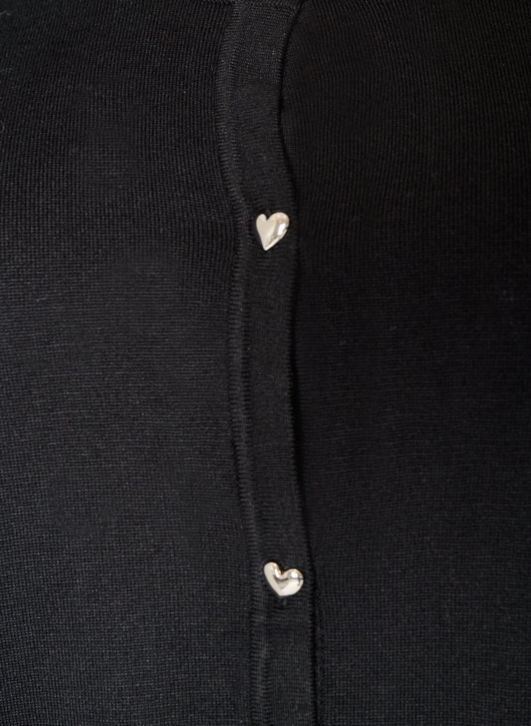 ZizziNeulecardigan syd&auml;nnapeilla ja lyhyill&auml; hihoilla, Musta, Packshot image number 2