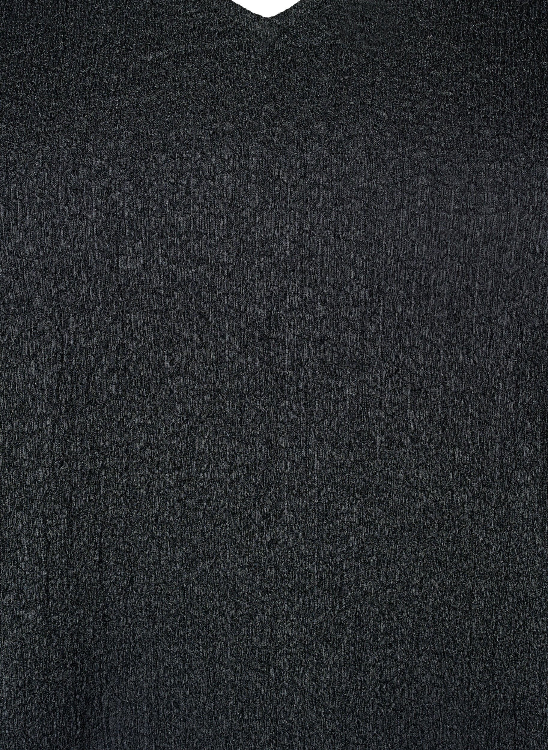 Zizzi FLASH - Pusero tekstuurilla ja pitk&auml;t hihat, Black, Packshot image number 2