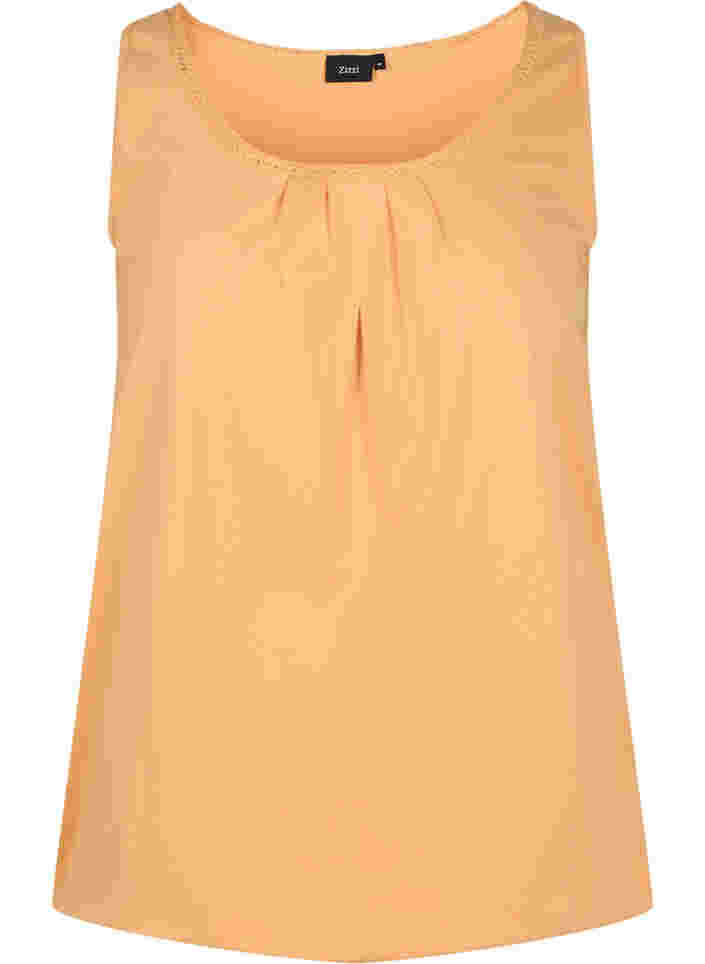 Puuvillatoppi pyöreällä pääntiellä ja pitsillä, Apricot Nectar, Packshot image number 0