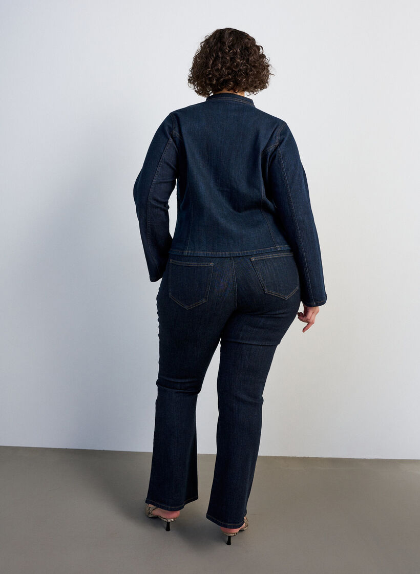 Ellen korkeavy&ouml;t&auml;r&ouml;iset bootcut-farkut, Sininen, Model image number 1