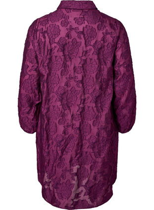 Pitkä jacquard-paita, Dark Purple, Packshot image number 1