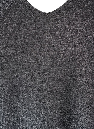 Glitteripusero, jossa puhvihihat, Black Silver, Packshot image number 2