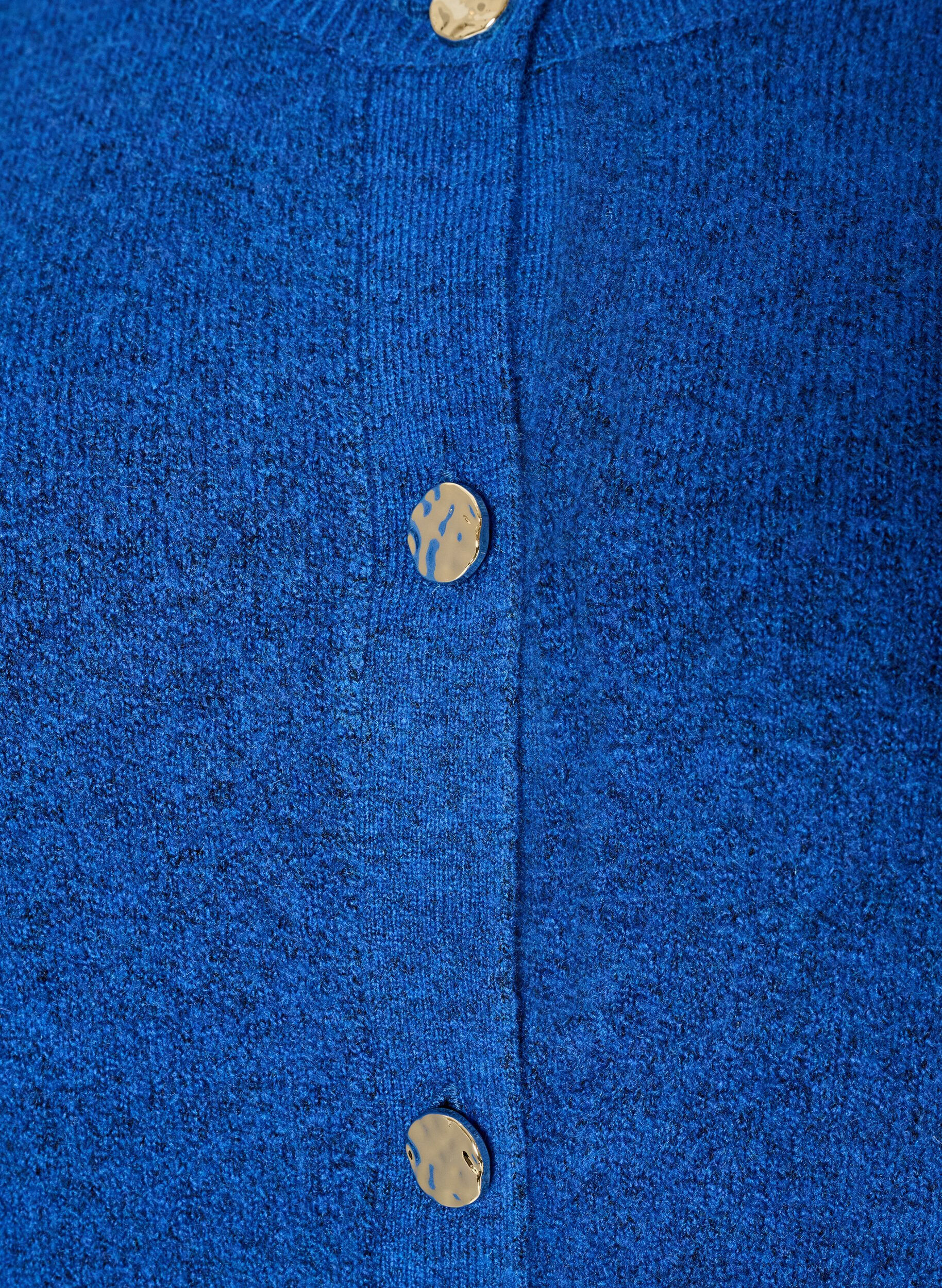 ZizziNeuletakki pehme&auml;st&auml; neuleesta kullanv&auml;risill&auml; napeilla, Turkoosi, Packshot image number 2