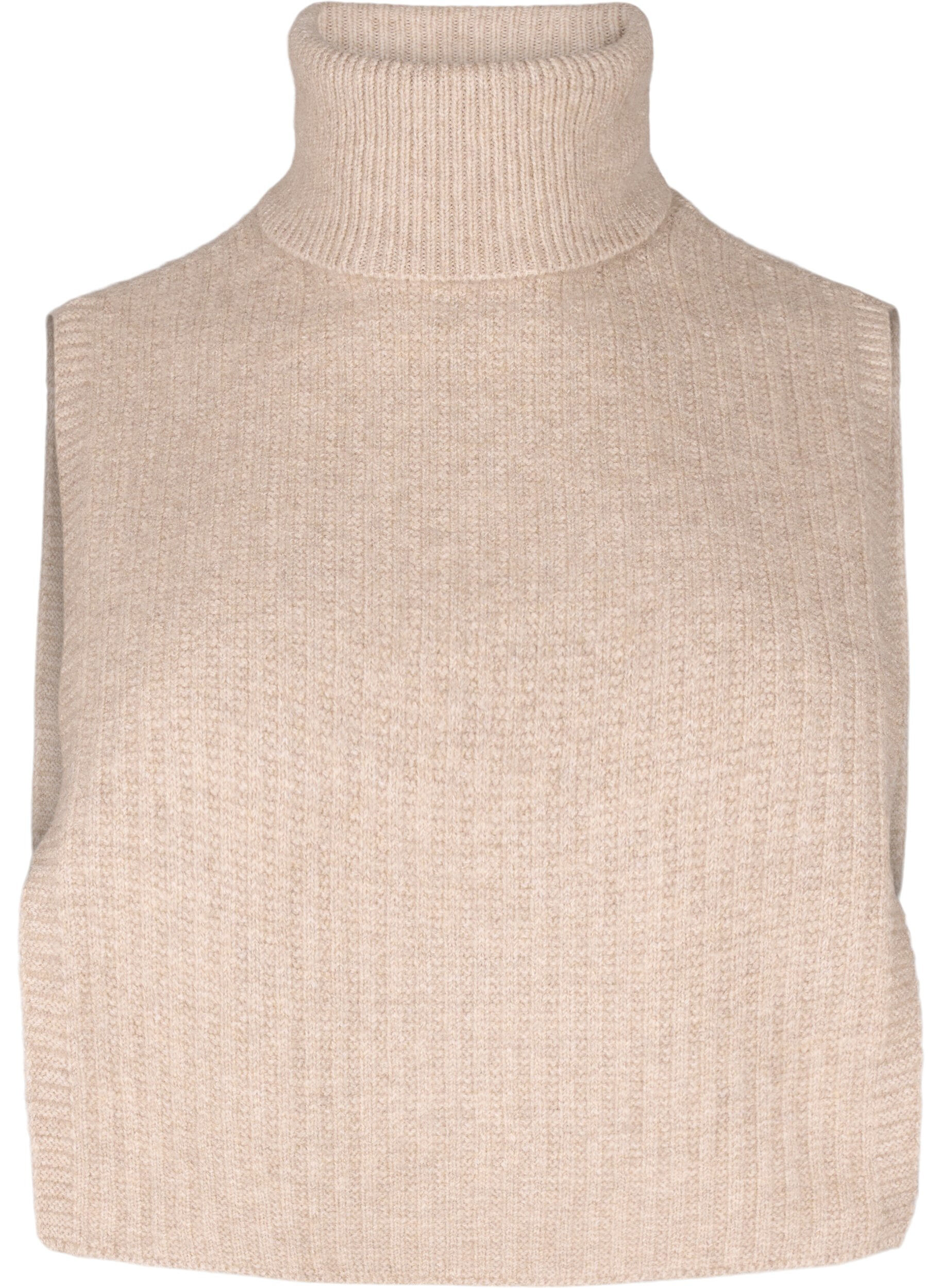 Zizzi Kaulal&auml;mmitin joustinneuleesta, Silver Mink, Packshot image number 0