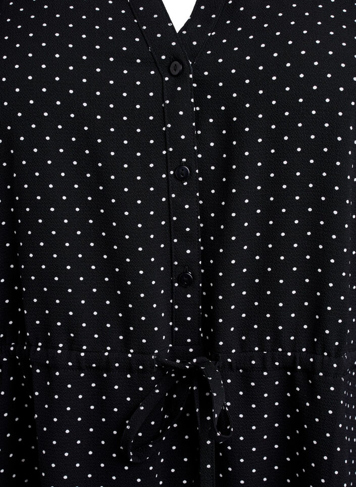 Polvimittainen mekko solmittavalla vyöllä, Musta, Packshot image number 2