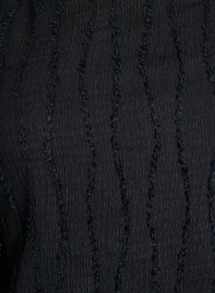 Jerseypusero aaltoilevalla tekstuurilla, Musta, Packshot image number 2