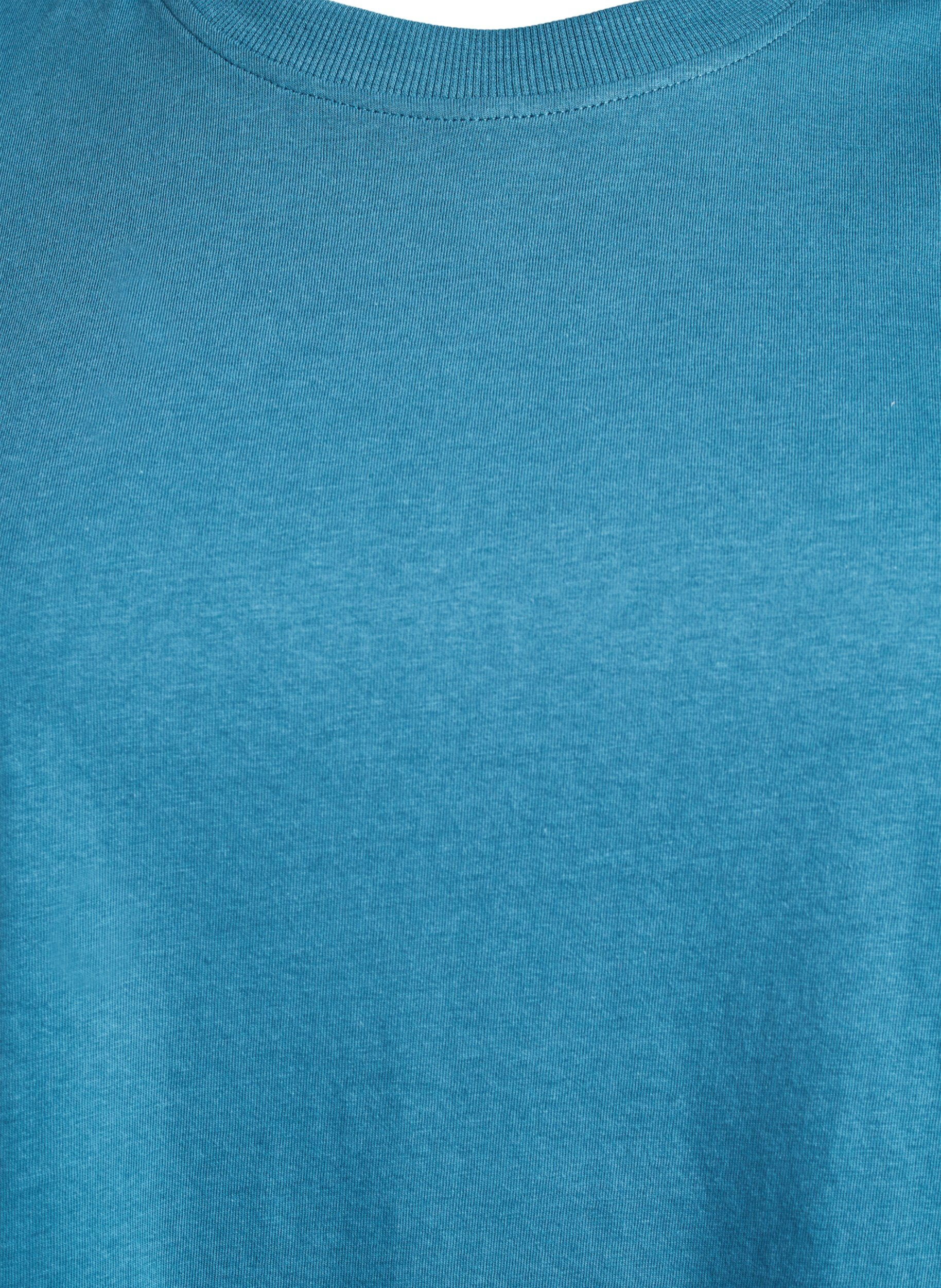 ZizziPuuvillainen perus-T-paita, jossa on py&ouml;re&auml; kaula-aukko, Sininen, Packshot image number 2